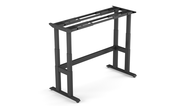 Apex Pro Max four-leg standing desk frame with crossbar in black