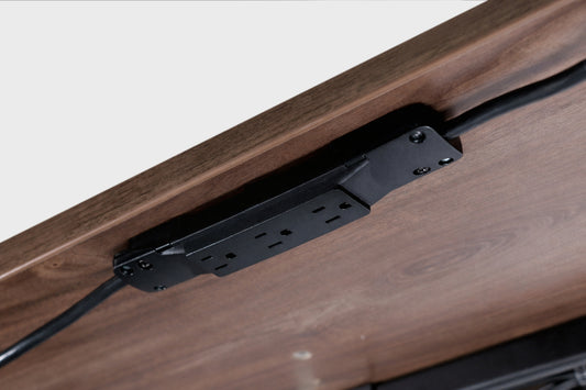 3inOne power outlets mounted beneath a standing desk