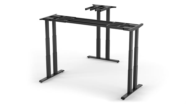 Apex Pro six-leg L-shaped standing desk frame in black
